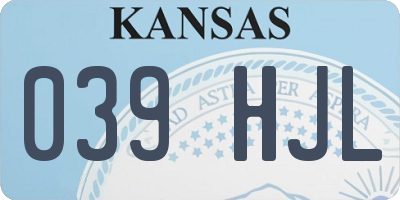 KS license plate 039HJL
