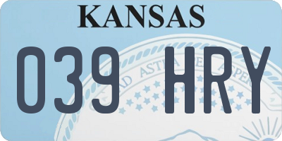 KS license plate 039HRY