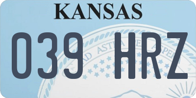 KS license plate 039HRZ