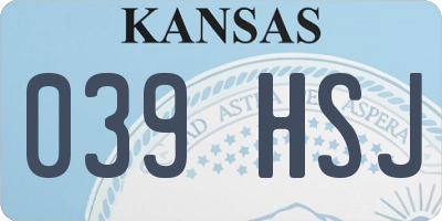 KS license plate 039HSJ