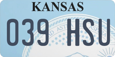 KS license plate 039HSU