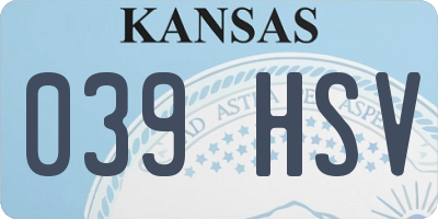 KS license plate 039HSV