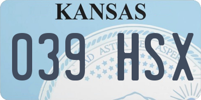 KS license plate 039HSX
