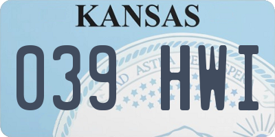 KS license plate 039HWI