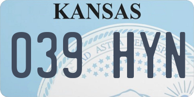 KS license plate 039HYN