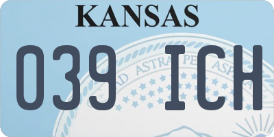 KS license plate 039ICH