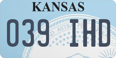 KS license plate 039IHD