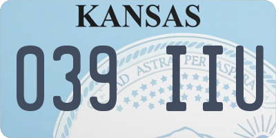 KS license plate 039IIU