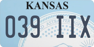 KS license plate 039IIX