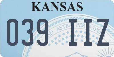 KS license plate 039IIZ