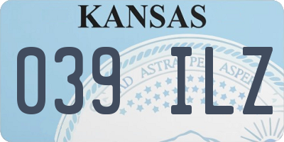KS license plate 039ILZ