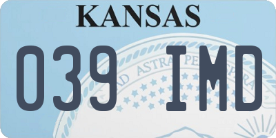 KS license plate 039IMD