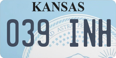KS license plate 039INH