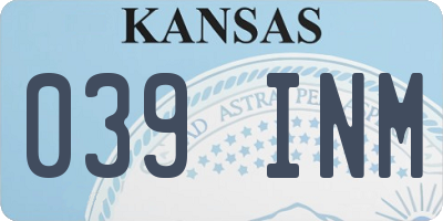 KS license plate 039INM