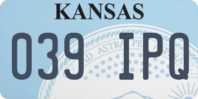 KS license plate 039IPQ