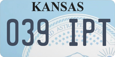 KS license plate 039IPT