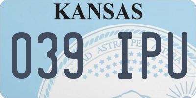 KS license plate 039IPU