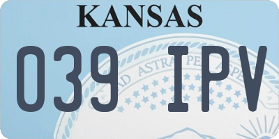 KS license plate 039IPV
