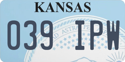 KS license plate 039IPW