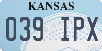 KS license plate 039IPX