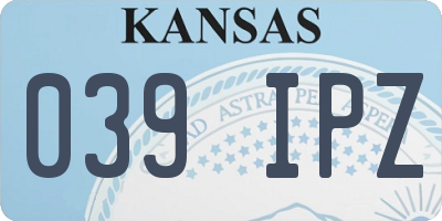 KS license plate 039IPZ