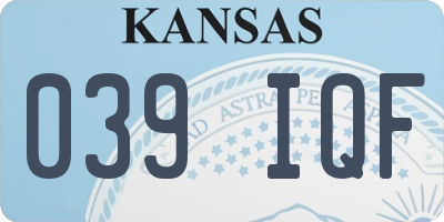 KS license plate 039IQF
