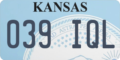KS license plate 039IQL
