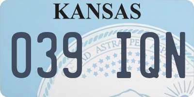 KS license plate 039IQN