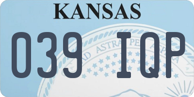 KS license plate 039IQP