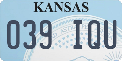 KS license plate 039IQU
