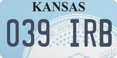 KS license plate 039IRB
