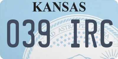 KS license plate 039IRC