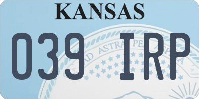 KS license plate 039IRP