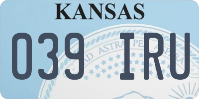 KS license plate 039IRU