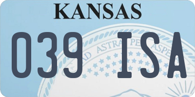 KS license plate 039ISA