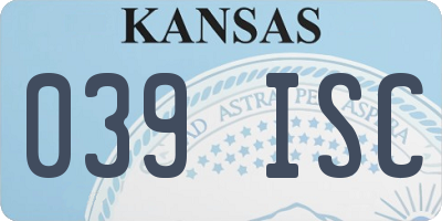 KS license plate 039ISC