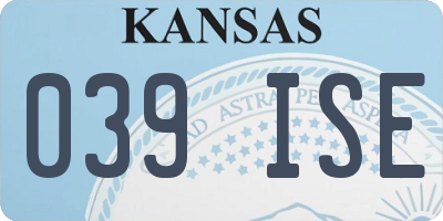 KS license plate 039ISE