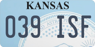 KS license plate 039ISF