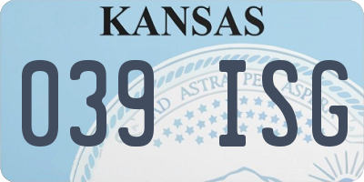 KS license plate 039ISG