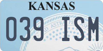 KS license plate 039ISM