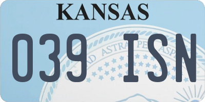 KS license plate 039ISN