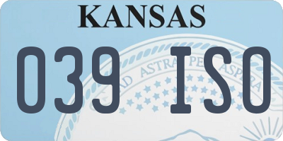 KS license plate 039ISO