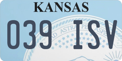 KS license plate 039ISV