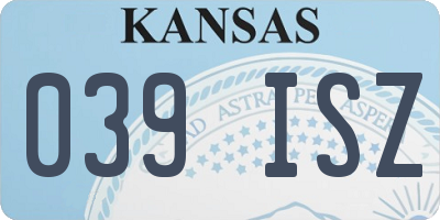 KS license plate 039ISZ