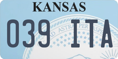 KS license plate 039ITA