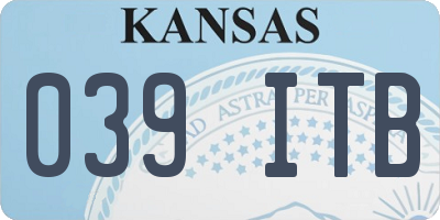 KS license plate 039ITB