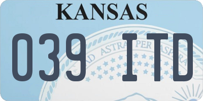 KS license plate 039ITD