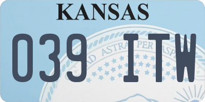 KS license plate 039ITW
