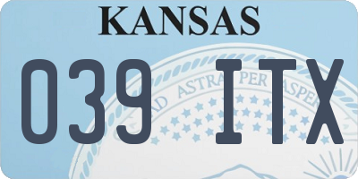 KS license plate 039ITX