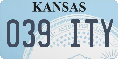 KS license plate 039ITY
